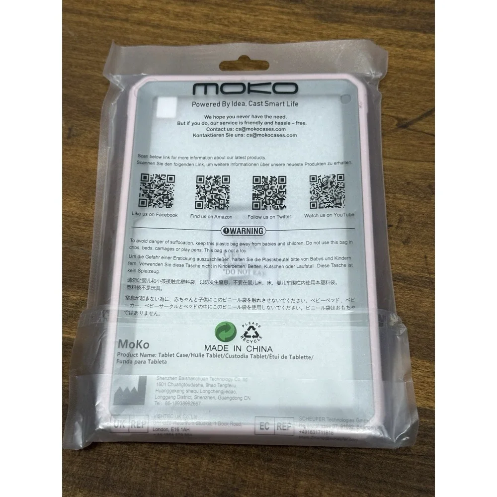 MoKo Case for Amazon Fire 7 2022 Rugged Gray Pink Tablet Cover New Kickstand